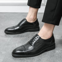 อังกฤษ Brogues รองเท้าหนังสำหรับผู้ชาย O Xfords ลูกไม้ขึ้นชายงานแต่งงานสำนักงานรองเท้าทำงานออกแบบที่หรูหรายี่ห้อชุดรองเท้า