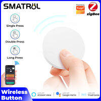 SMATRUL Tuya ปุ่มมินิมาร์ทไร้สายเซนเซอร์สัมผัสซิกบี Wi-Fi เซ็นเซอร์ตรวจจับหน้าต่าง/ประตูในตัวปุ่มกดสมาร์ทโฮมการติดต่อไร้สายเครื่องตรวจจับแม่เหล็กสมาร์ทแอปควบคุมด้วยเสียงสำหรับ Alexa Google Home