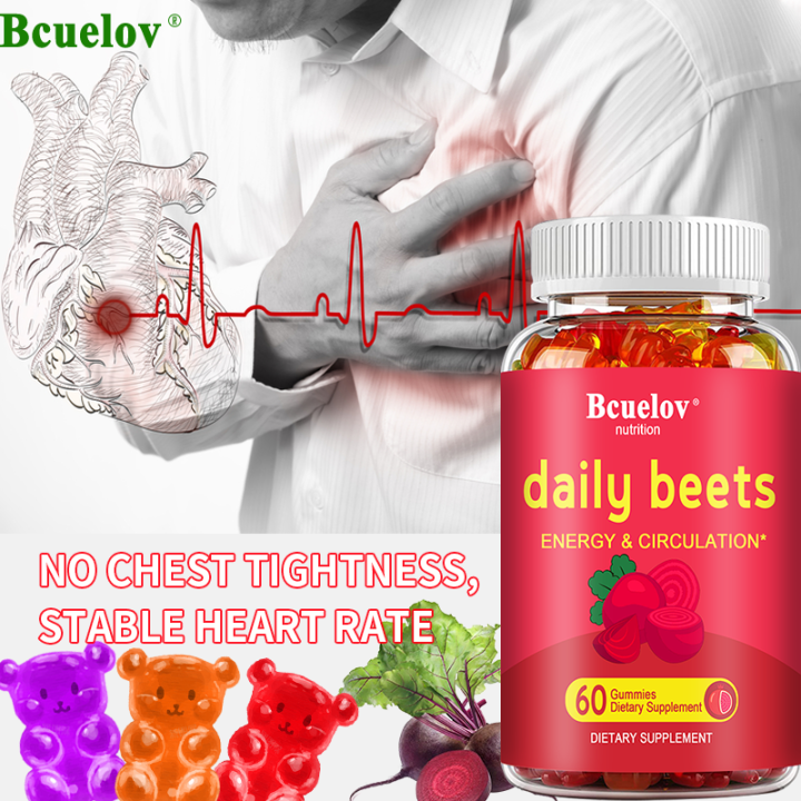 Beetroot Gummies Support Blood Pressure, Natural Energy, Circulation