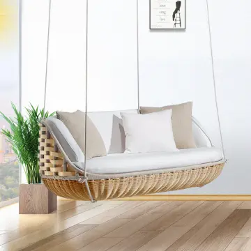 Round rattan swing clearance bed