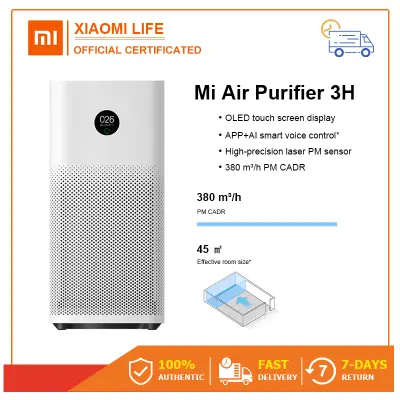 ?ประกันศูนย์ไทย 1 ปี?Xiaomi Air Purifier 3H HEPA Filterกรองฝุ่นPM2.5 ฆ่าเชื้อเงียบ เครื่องฟอก xiaomi 3Hเครื่องฟอกอากาศ ป้องกันโรคภูมิแพ้เกสรดอกไม้ กรองฝุ่น