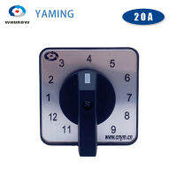 ใหม่12ตำแหน่งแผงขนาดใหญ่64*64มม. YMW26-206 Rotary Cam Switch 690V LW26-20A 6เสา Silver Contact