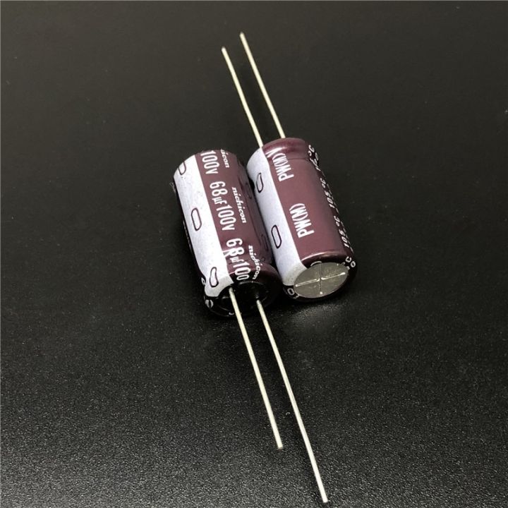5pcs-50pcs-68uf-100v-nichicon-pw-series-10x20mm-low-impedance-100v68uf-aluminum-electrolytic-capacitor
