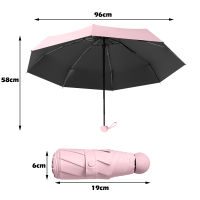 【cw】Sun Umbrella Five Fold 8 Bone Sunscreen Sunshade Black Glue Anti Ultraviolet Ultra Light Small Folding Umbrella With Storage ！