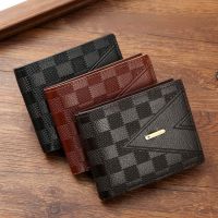 Mens Wallet Short Large Capacity Business Wallet Soft Leather Stitching Folding Coin Purse Multi-Card Credit Card Bag Men Wallets