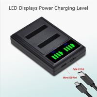 ZZOOI FNP50 NP-50 NP50 NP 50 LED USB Dual Battery Charger with Type C Port for NP-50  Pentax D-Li68  KODAK KLIC-7004 K7004 Battery