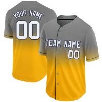 2023 New Custom Baseball Jersey Personalized Gradient Printed Name/Number Button Down Shirt Softball Uniform for Men/Women/Youth