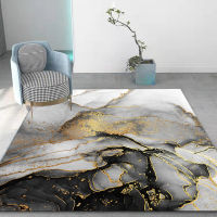 Modern Nordic Large Car Living Room 3D Print Black Gold Abstract Ink Paint Area Rug For Kitchen Bedroom Home Coffee Table Mat