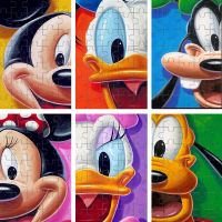 Disney Mickey Mouse Minnie Donald Duck Jigsaw Puzzles 35 Pieces Mini Wooden Puzzles Childrens Educational Toys Diy Handmade Toy