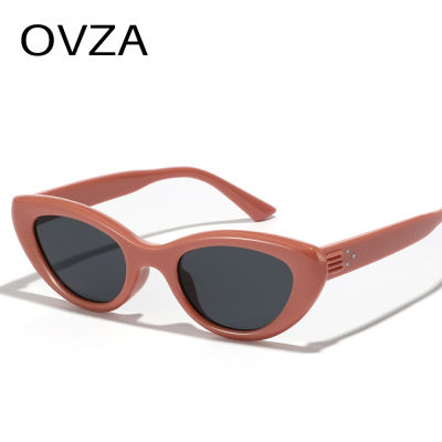 OVZA แว่นตากันแดดผู้หญิงย้อนยุควินเทจแว่นตากันแดดแมวตาผู้หญิงแคบป้องกันรังสียูวีฟังก์ชั่น S4015