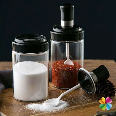 MD โถปรุงรส ได้แก่ มีช้อนและพร้อมฝาปิด โถเกลือ กล่องเครื่องปรุงรส Seasoning jar with spoon and lid