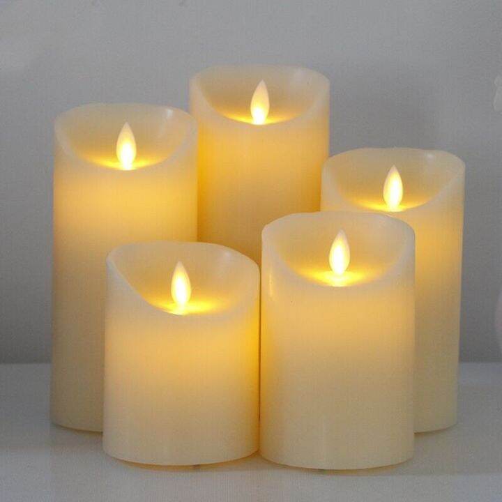 USB Rechargeable Flameless Electric Candles Ivory Dancing Moving Wick