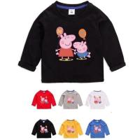 leijianwen1 เสื้อยืดเด็ก 6 สีลาย Peppa Pig แขนยาวผ้าฝ้าย