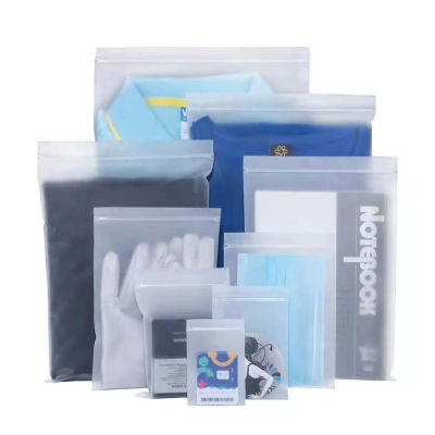 100Pcs CPE Cartilage Zip Lock Bag Gloves Socks Towels Underwear Panties Stationery Cards Transparent Dustproof Reclosable