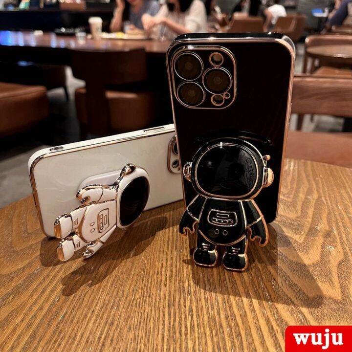 wuju-เคสโทรศัพท์มือถือ-ซิลิโคน-กันกระแทก-ลายนักบินอวกาศ-พร้อมขาตั้ง-หรูหรา-สําหรับ-iphone-11-12-13-14-pro-max-xs-x-xr-7-8-plus-se