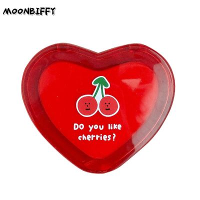 1 PC Red Heart Shaped Mini Makeup Mirror Portable Pocket Mirror Double-Sided Folding Cosmetic Mirror Handy Makeup Mirrors Beauty Mirrors