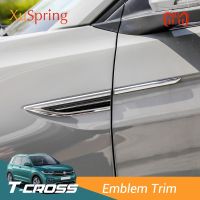 Car Original Side Wing Fender Door Emblem Badge Stickers Garnish Trim For VW T-Cross Tcross 2018 2019 2020 2021 Styling