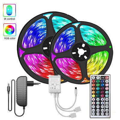 Rgb Led Strips Lights For Room Smart Control Rgb Led Tape 220V Neon Strip Lamp 44Key Rgb 5050 Lights Wall Room LED Decoration LED Strip Lighting