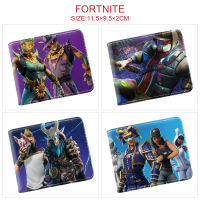 กระเป๋าเงินรูปตัวการ์ตูน Fortnites สำหรับเด็กหญิงเด็กชายผู้ชายผู้หญิงเด็ก Dompet Koin กระเป๋าเก็บบัตรสองพับ/ซิปเสื้อยืดหนัง PU คลิปเงินกระเป๋าเงินใส่เหรียญทรงสั้น Dompet Koin ลายอะนิเมะ0000