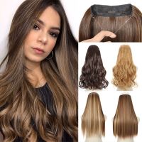 No Clip Invisible Wire Hair Extensions Straight Synthetic Clip in Heat Resistant Hairpiece High Temperature Fiber False Hair Wig  Hair Extensions  Pad