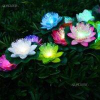 【YD】 5 Pieces Artificia Led Optic Fibre Fake Pond Flowers Color Wedding floating D30