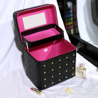 【cw】Pu New Female Profession Makeup Case Fashion Beautician Cosmetics Organizer Storage Nail Tool Suitcase For Women Make Up Bag ！