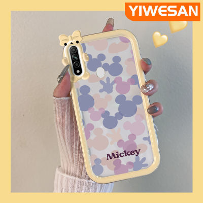 เคส Chenyyka สำหรับ OPPO A31เคส A8 2020ลายการ์ตูนน่ารักสีม่วงสีชมพูมิกกี้เมาส์สีสันสดใสขอบเคสโทรศัพท์โปร่งใสเคสกันกระแทกกันกระแทกเลนส์กล้องถ่ายรูปเล็กๆน้อยๆมอนสเตอร์