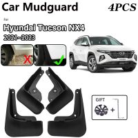 แผ่นบังโคลนรถ4x สำหรับ Hyundai Tucson NX4 2023อุปกรณ์เสริม2021 2022บังโคลนยามบังโคลนรถยนต์สาดล้อหลังด้านหน้า