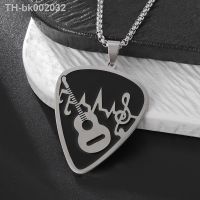 ❁ஐ☏ New Trendy Guitar Pick Heart Pendant Torque Stylish Stainless Steel Necklace Jewelry Accessory for Men and Women