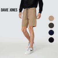 CODWei Cai DAVIE JONES กางเกงขาสั้น ผู้ชาย เอวยางยืด สีกากี สีกรม สีดำ สีเขียว Elasticated Shorts PL0012KH GR NV BK ebn