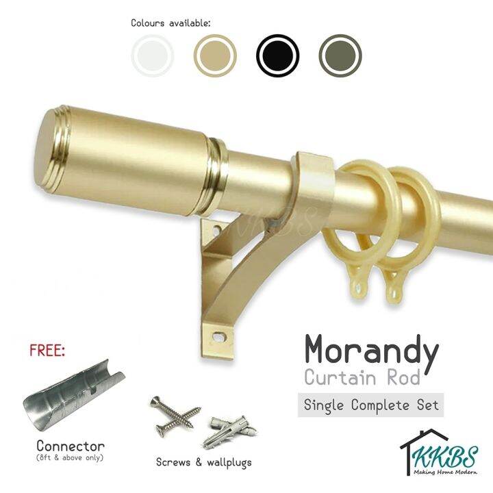 KKBS Morandy Rod Langsir Kayu Langsir Aluminium Alloy Set Lengkap