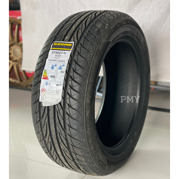 225-55r17-ยางรถยนต์-ยี่ห้อ-blackhawk-รุ่น-street-h-hu01-ล็อตผลิตใหม่ปี22-ราคาต่อ1เส้น-นุ่มหนึบ-ซื้อ4เส้น-มีใบรับประกันทุกกรณี-100วัน