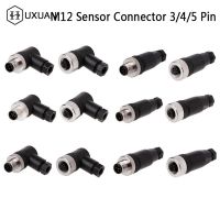 M12 Sensor Connector Waterproof Male amp;female Plug Screw Threaded Coupling 3/4/5 Pin