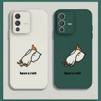 เคส Vivo S12 Case เคสการ์ตูนน่ารักเป็ดเคสซิลิโคนเหลว Flocking ฝาครอบโทรศัพท์ป้องกัน เคสโทรศัพท์