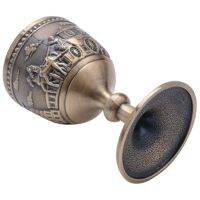 Classical Metal Wine Cup Handmade Small Goblet Household Copper Wine Glass Carving Pattern