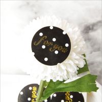 100pcs Black Round Dot for You Cake Packaging Sealing Label Kraft Sticker Baking DIY Gift Stickers Stickers Labels