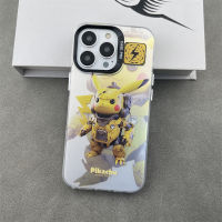 Lightning Machine Pikachu electroplating hot silver Phone Case For iPhone 15 Pro Max 14 ProMax 13 12 12Pro 11 Shockproof Phone soft border hard case Mobile phone protective case