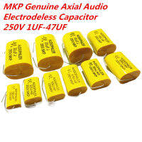 10pcs MKP higt คุณภาพ Axial Audio electrodeless Capacitor 250V 1uF 1.5 1.8 2.2 2.73 3.7 5.6 6.8uF 8.2 10 12 15 20 22 33 47uF