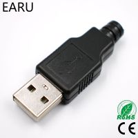 ♞► DIY 10pcs Type A Male USB 4 Pin Plug Socket Connector With Black Plastic Cover Adapter Connect USB 2.0 PCB SDA Data Cable Line