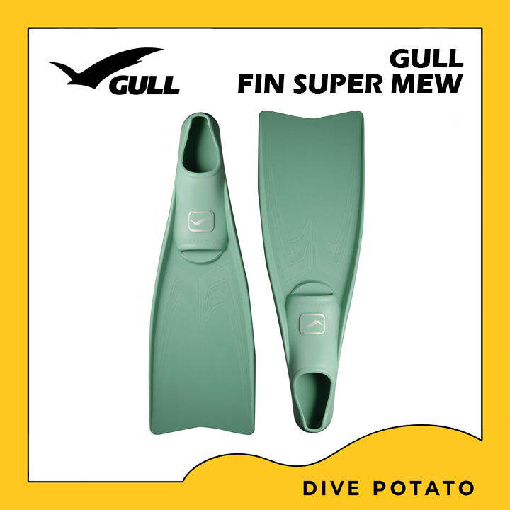 Clearance 25%)***GULL Fins Super Mew Full Foot ฟินส์ดำน้ำ ตีนกบ Scuba ...