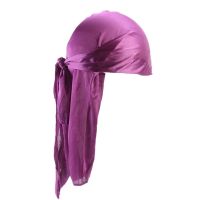 1pcs Fashion Mens Satin Bandanna Pink Turban Wigs Pirate Hat Men Silky Durag Headwear Headbands