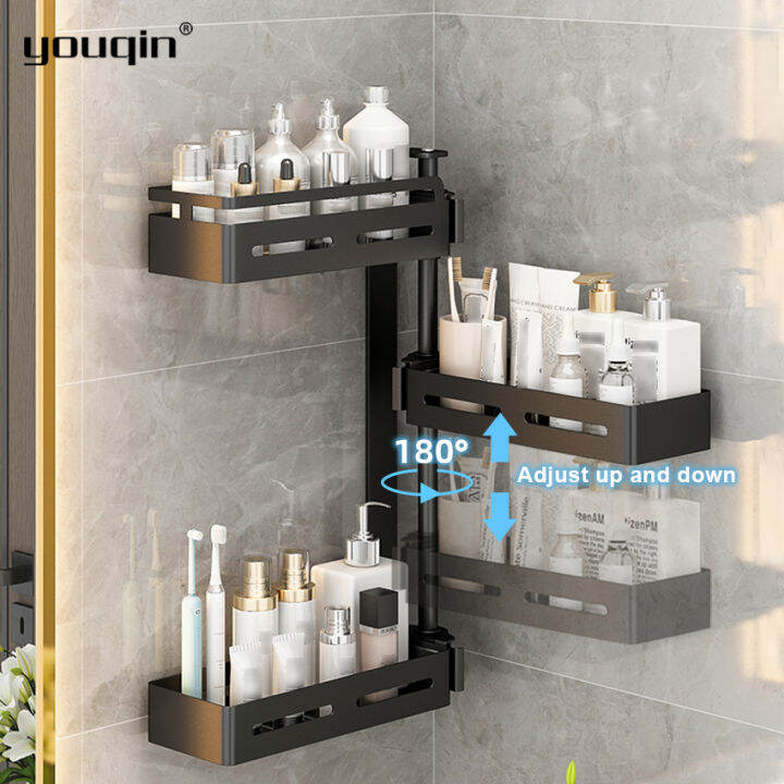 youqin Rotating Rack Wall Mounted Corner Storage Multipurpose Organizer