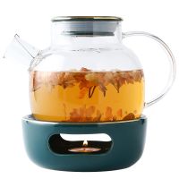 [COD] ceramic flower teapot set heat-resistant glass heating afternoon tea scented fruit herbal