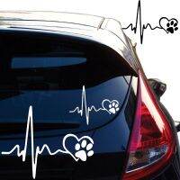 Liefde Creatieve Hond Zwart/Wit Voetafdrukken Ecg สติกเกอร์รถยนต์รถยนต์ Exterieur Accessoires Decal Decal