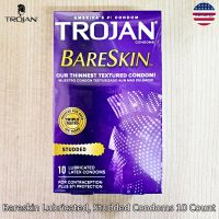 TROJAN® Bareskin Lubricated, Studded Condoms 10 Count ถุงยางอนามัยแบบผิวบาง