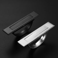 Japanese tatami terrace dark handle drawer modern simple black invisible embedded handle Door Hardware