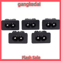 Gangke 5pcs AC250v 2.5A IEC320 C8ชาย2 Pins Power Inlet SOCKET CONNECTOR