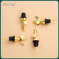 SHUKEYI 4 pcs สีทองทอง ขวดเหล้าฝาอัตโนมัติสแตนเลส เหล็กไร้สนิม ฝาปิดอัตโนมัติ ที่อุดค็อกเทล แฟชั่นสำหรับผู้หญิง ขวดเหล้าสแตนเลส บาร์บาร์บาร์