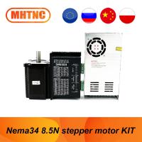 【hot】⊕◑⊙ Nema34 open loop stepper motor 86HS118-6004A14 8.5Nm 5.6A with 14mm shaft DM860H driver 400W60V6.7A power supply Router