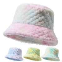 Fashion Bucket Hat Fisherman Cap Casual Outdoor Hat Soft Furry Plush Hat Unisex Faux Fur Hat Tie Dye Fisherman Cap